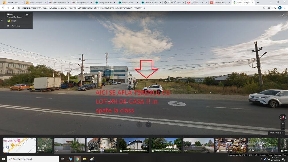 TEREN LOCALIATEA AFUMATI in spate la CLASS utilaje agricole. 75€ Mp2