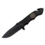 Briceag vanatoare Firefighter Department, 21 cm, otel, negru