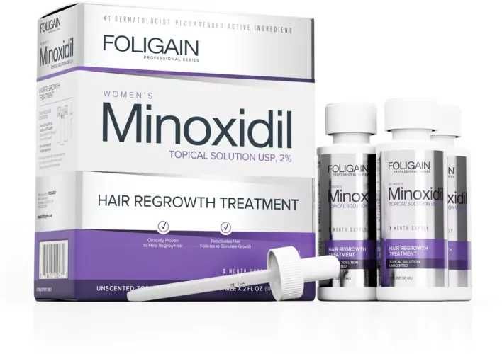 Minoxidil Foligain 2%, Pentru Femei, 3 Luni Aplicare, Pipeta Inclusa