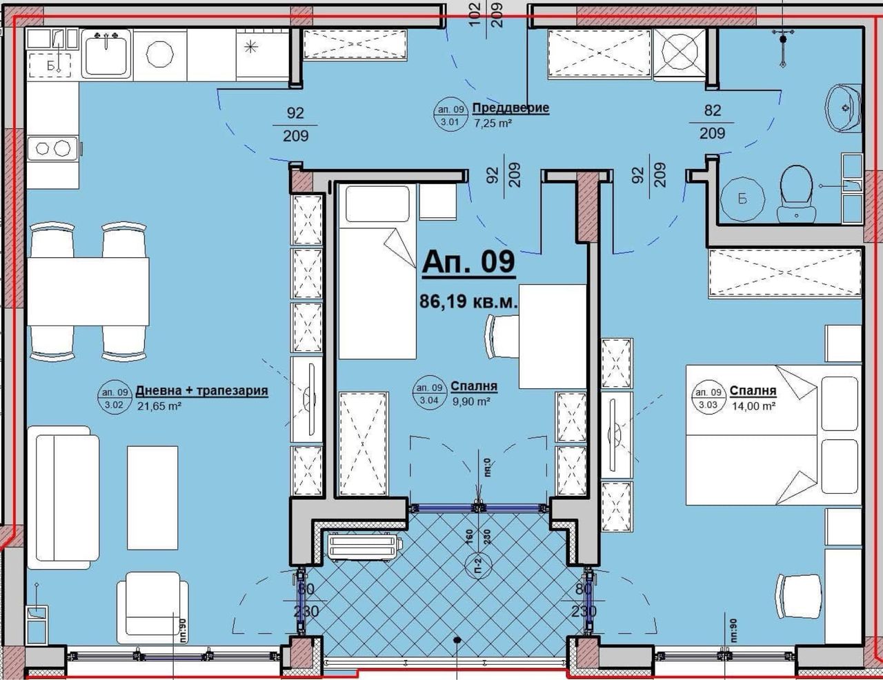 Продава се Тристаен апартамент в Асеновград - 87 кв.м за 916 €/кв.м - Снимка #2