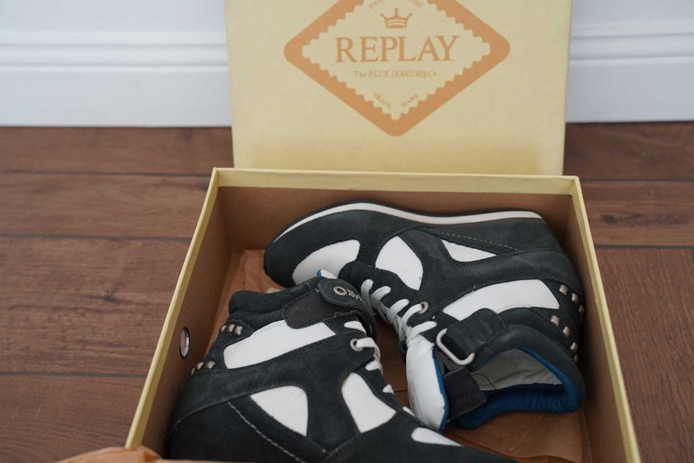 Sneaker cu talpa Wedge, Replay Blue Jeans