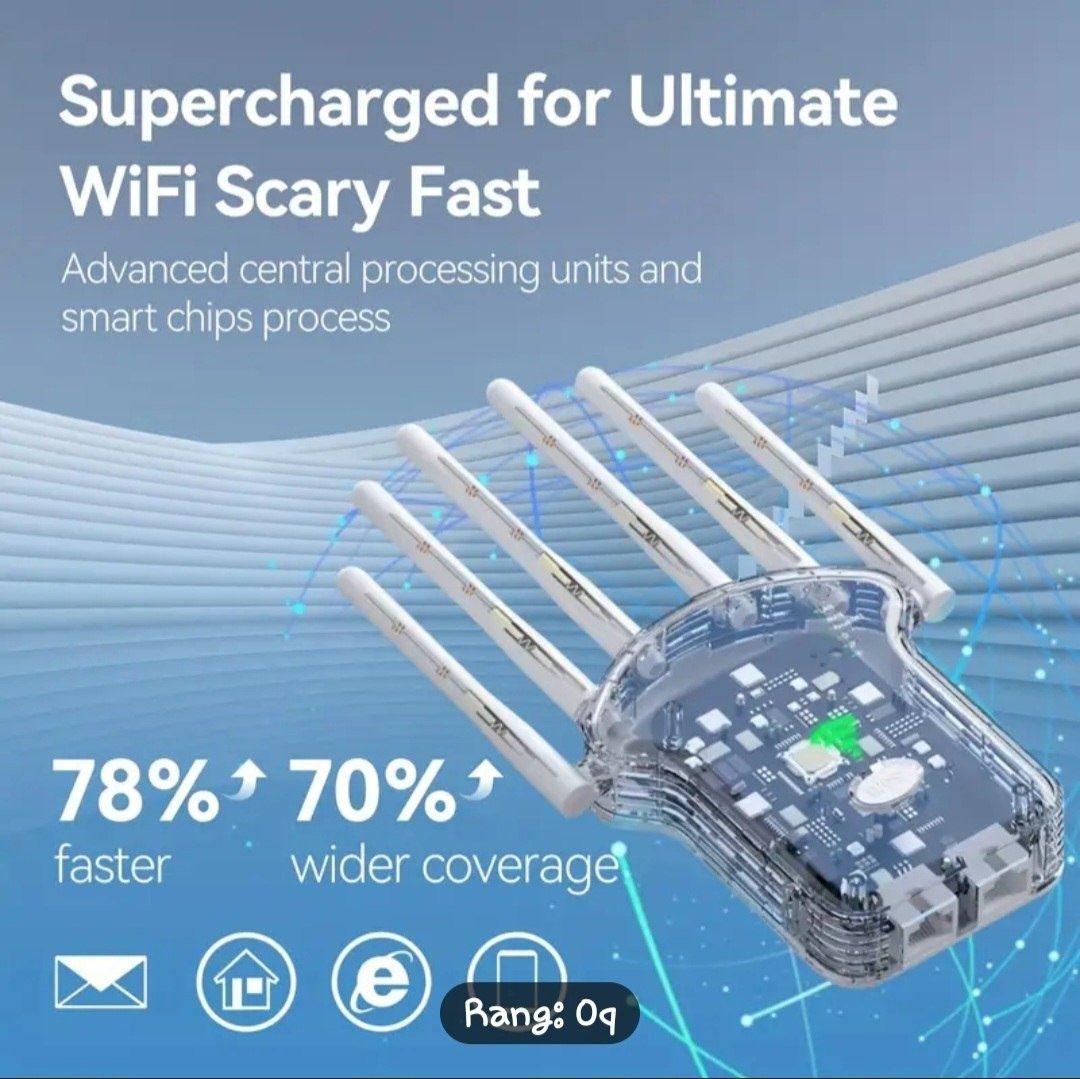 WiFi uselitil 2.4G & 5G.      6 antennali WiFi signal kuchaytirgich