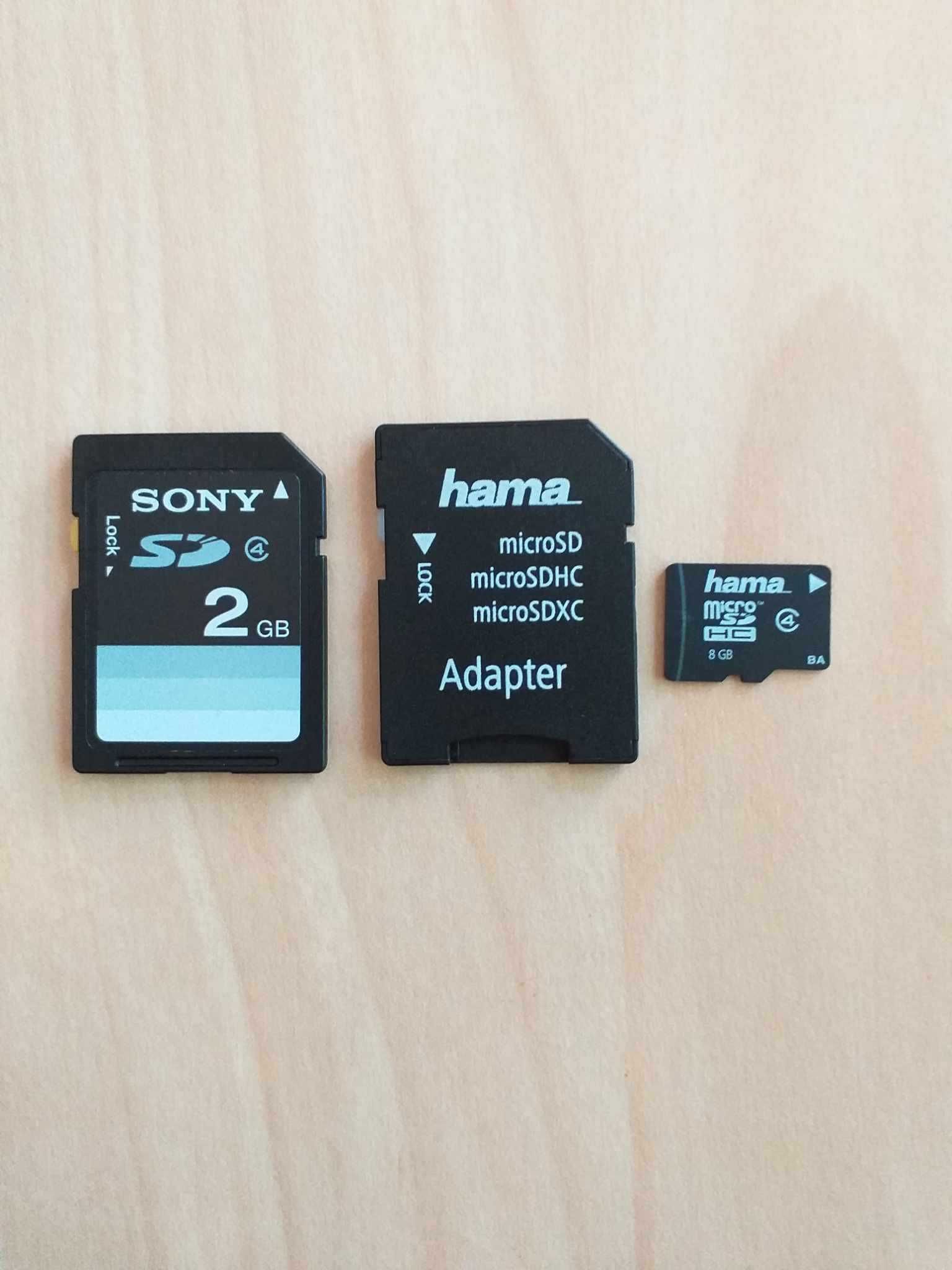 Card Memorie SD Sony 2GB + hama 8GB