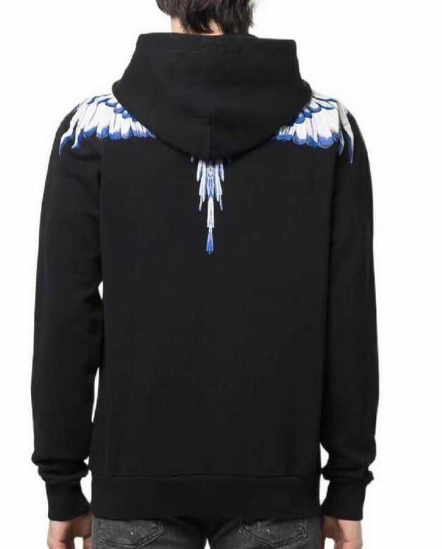 Hanorac Marcelo Burlon County of Milan White and Blue Wings Hoodie