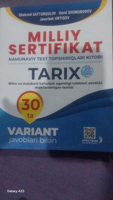 Tarixdan milliy sertifikatga tayyorlanish uchun kitoblar