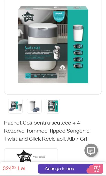 Cos Tommee Tippee Twist & Click White