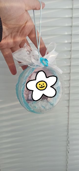 Коледна топка със снимка Коледа подарък