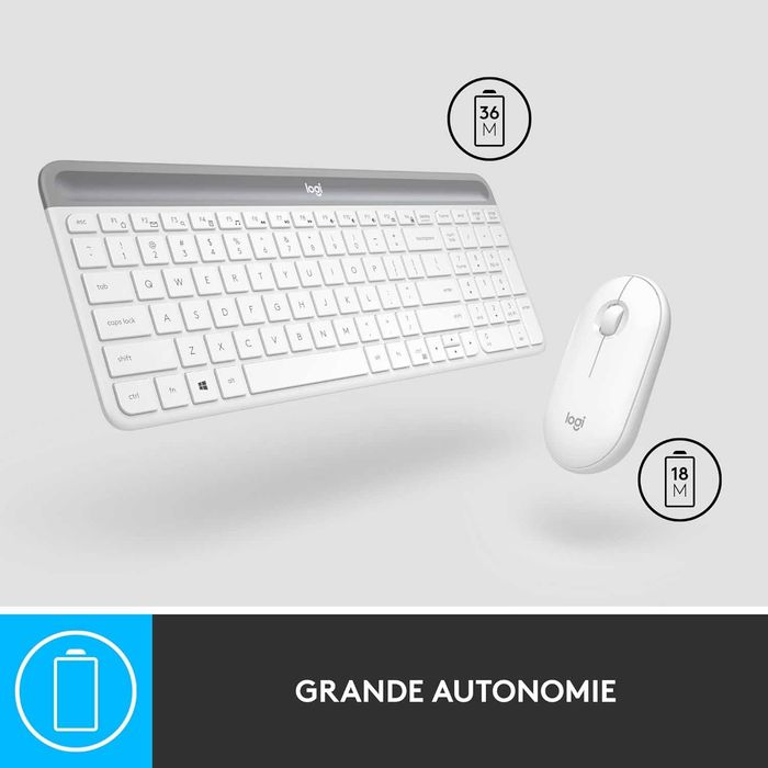 Нов Безжичен Комплект Клавиатура с Тихи Бутони и Мишка Logitech MK470