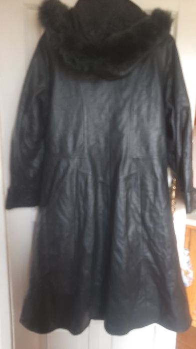 Кожаный плащ натуральный, меховые.
