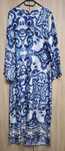 Rochie lunga de satin subtire, model alb-albastru, 40, Trendyol