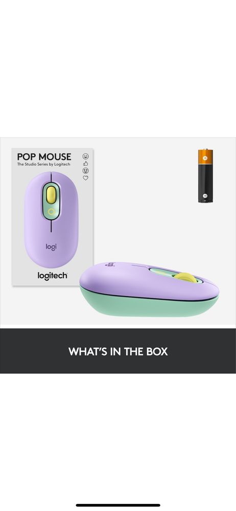 Mouse wireless Logitech Pop Daydream, Ambidextru, Mov/Verde