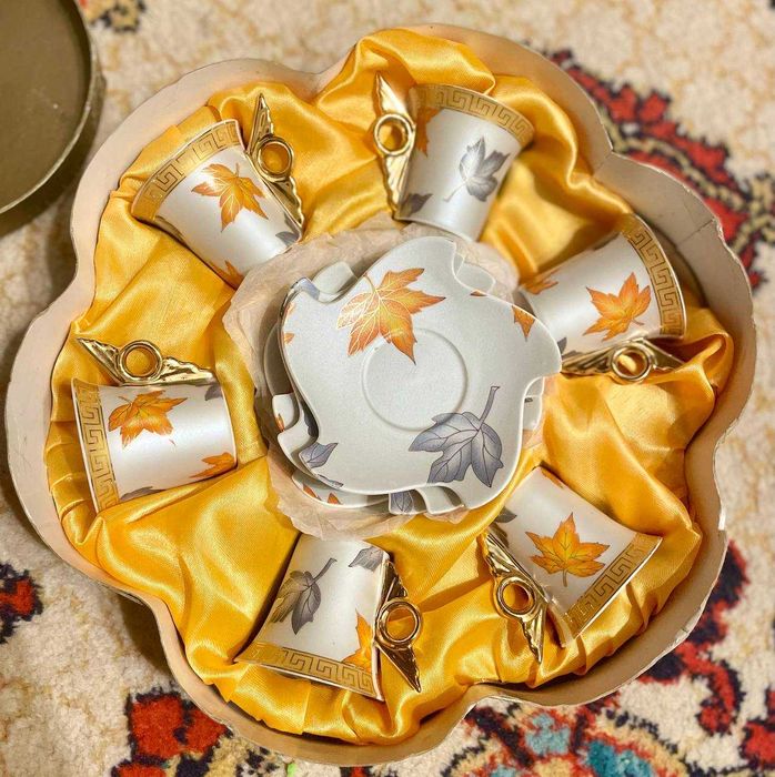 Элегантный кофейный набор 6 персон | Декор "Золотая Осень"