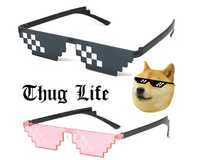 Ochelari Meme Thug Life Party Club Festival Disco Minecraft Negru/Roz