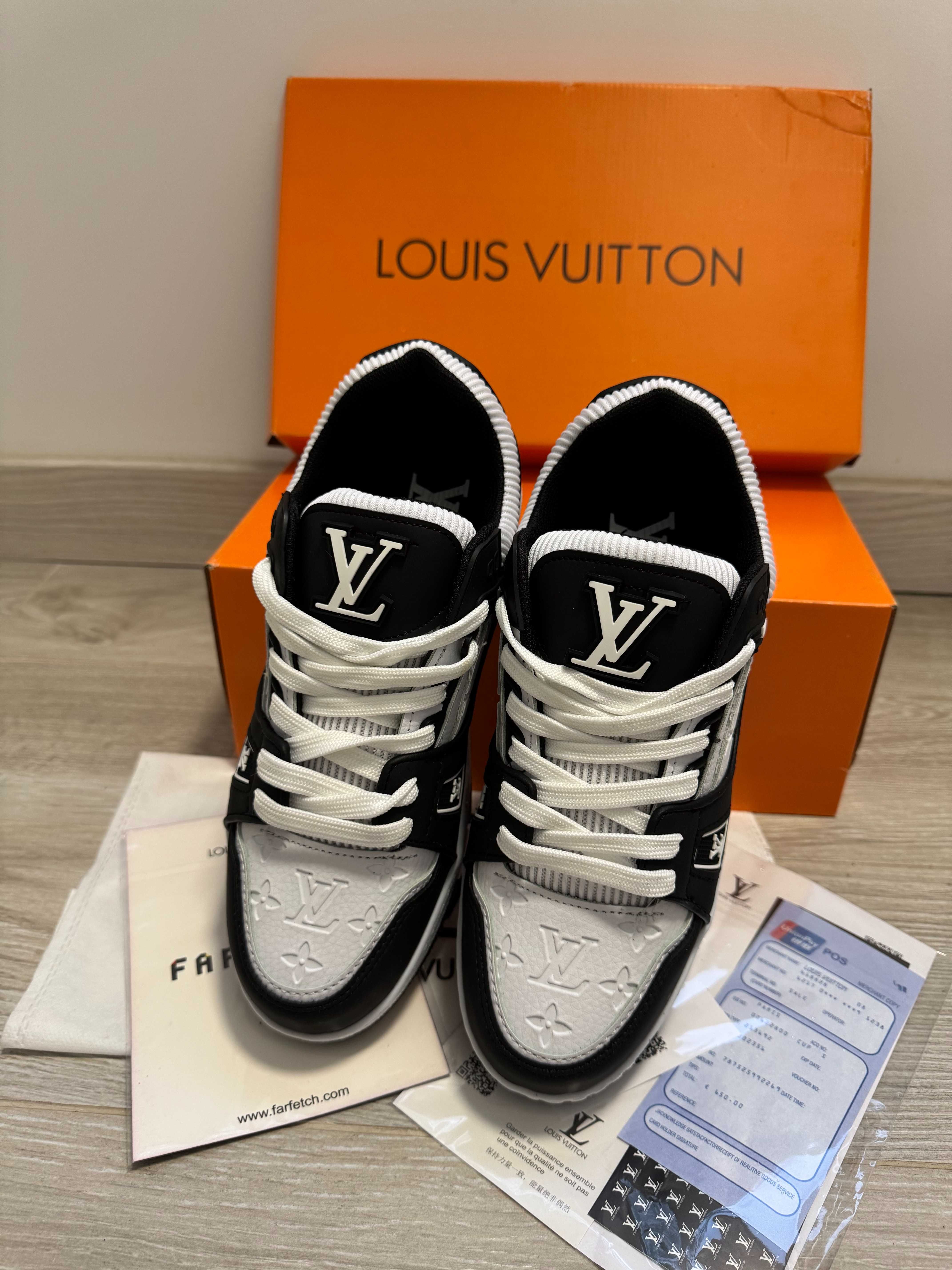 Adidasi Louis Vuitton Trainer Sneaker Black-White Produs Nou-Full Box