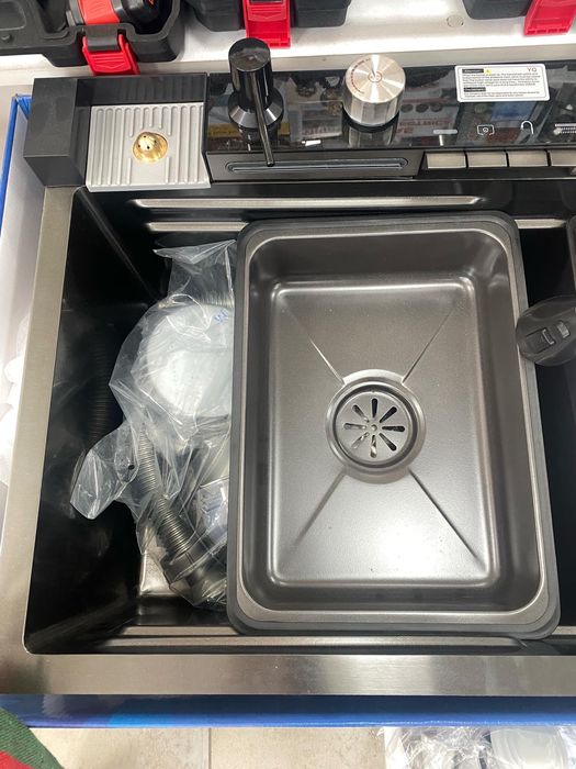 Chiuveta multifunctionala neagru-grafit 75x46x20cm - accesorii incluse