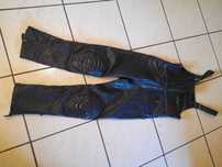 Pantaloni Motocicleta epoca Vintage Salopeta Piele Maro Harvalsons