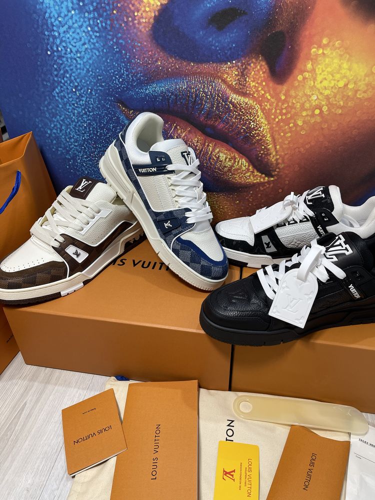 Adidasi Louis Vuitton piele naturala Full Box colectie noua Premium