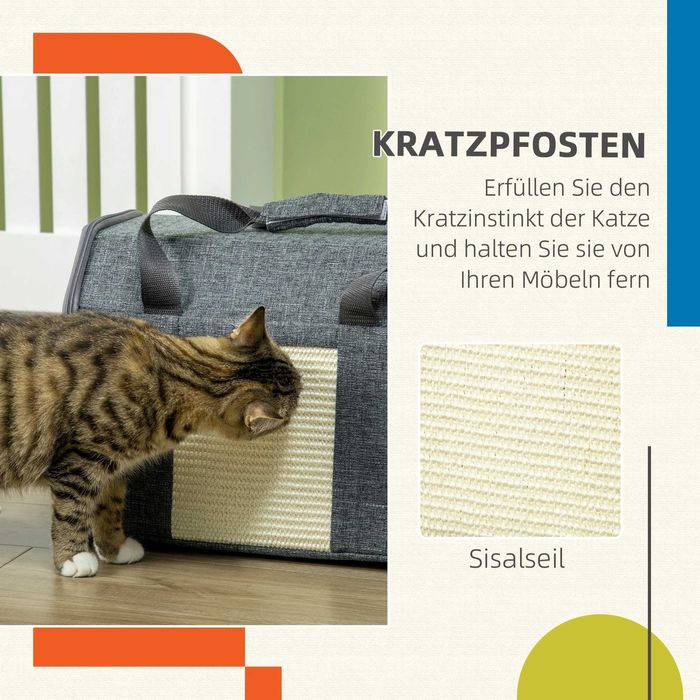 Чанта за кучета и котки PawHut с мрежест прозорец, възглавница