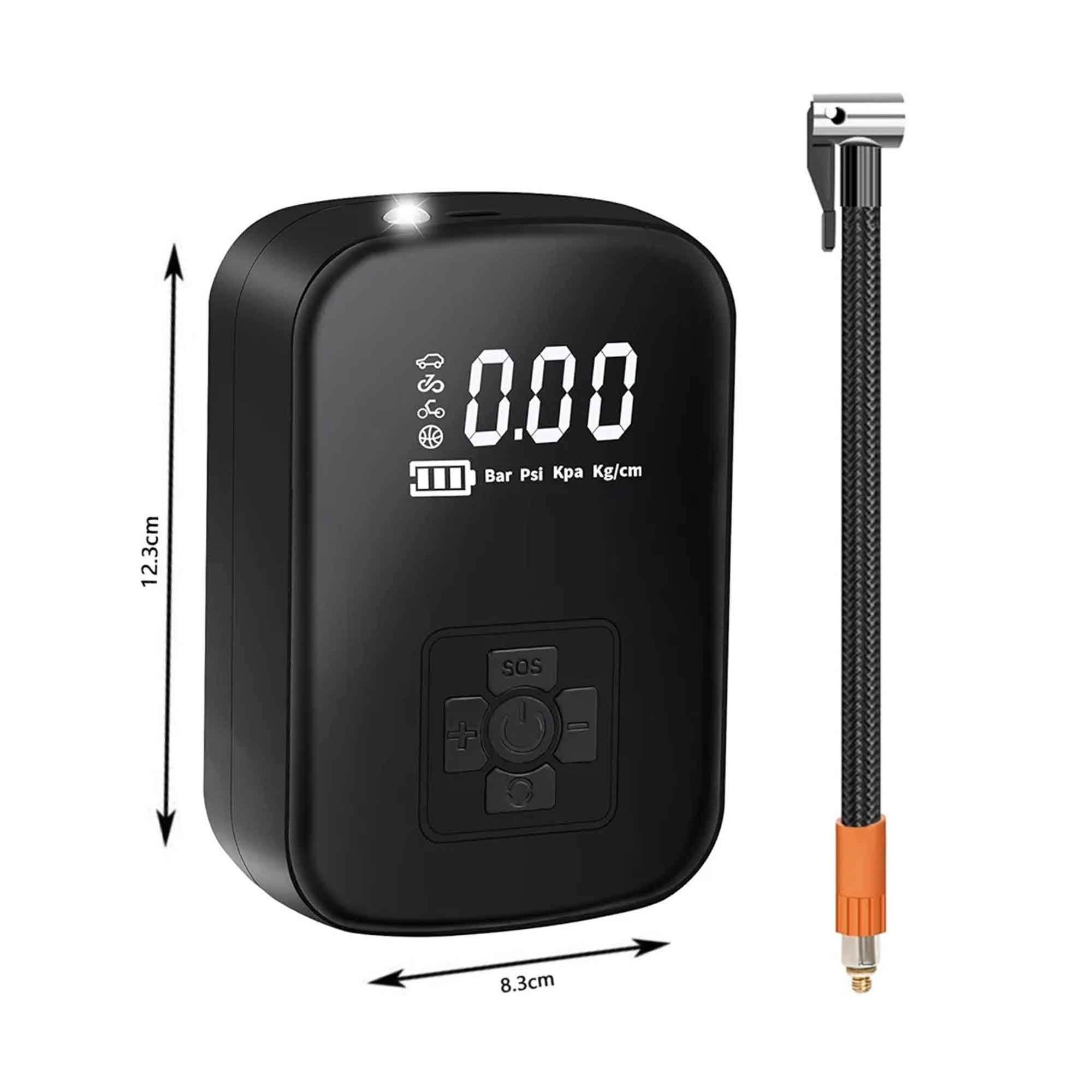 Compresor auto cu acumulator, 150 PSI, Afisaj digital, Lanterna, USB C
