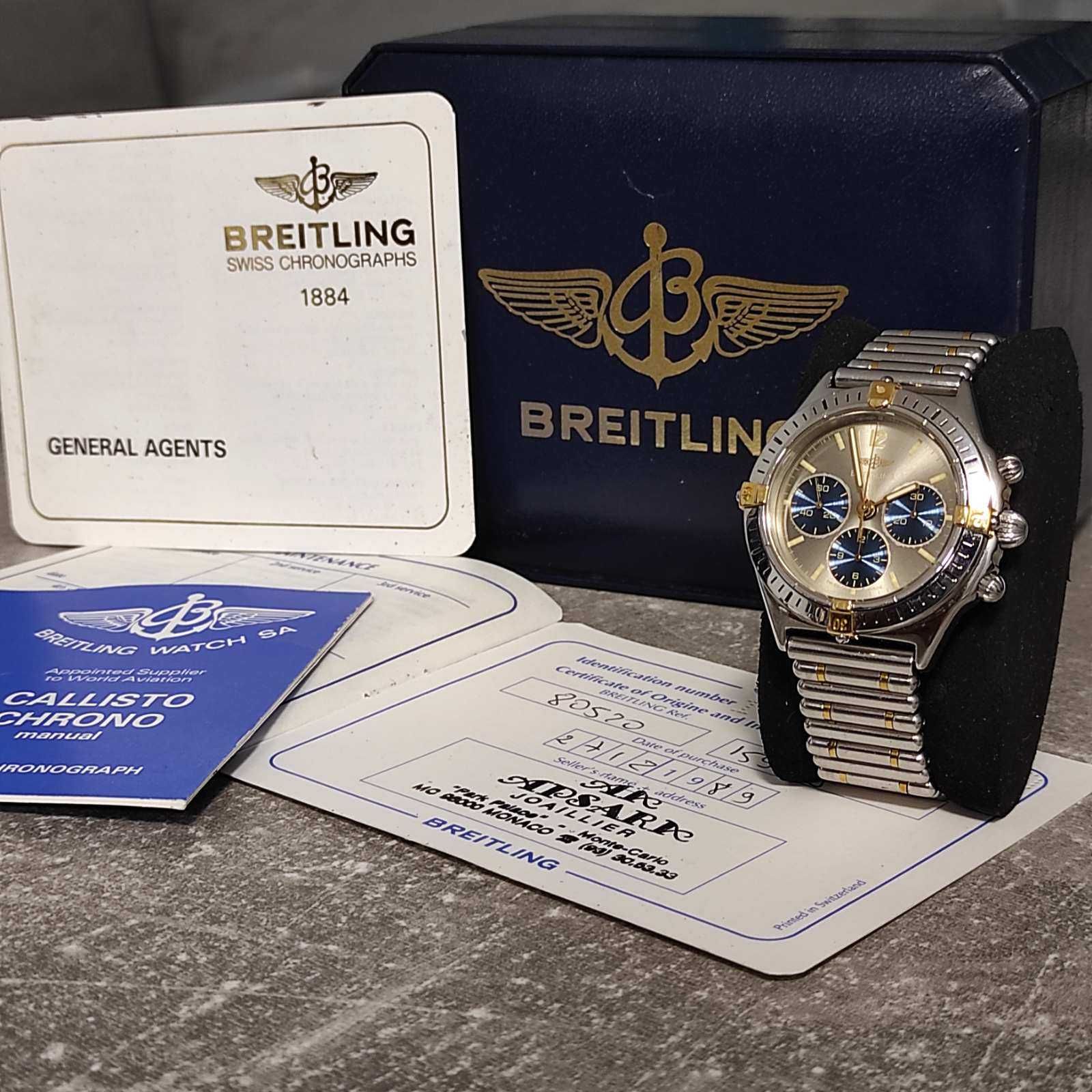 Breitling Callisto Chronograph 36mm мъжки часовник пълен комплект