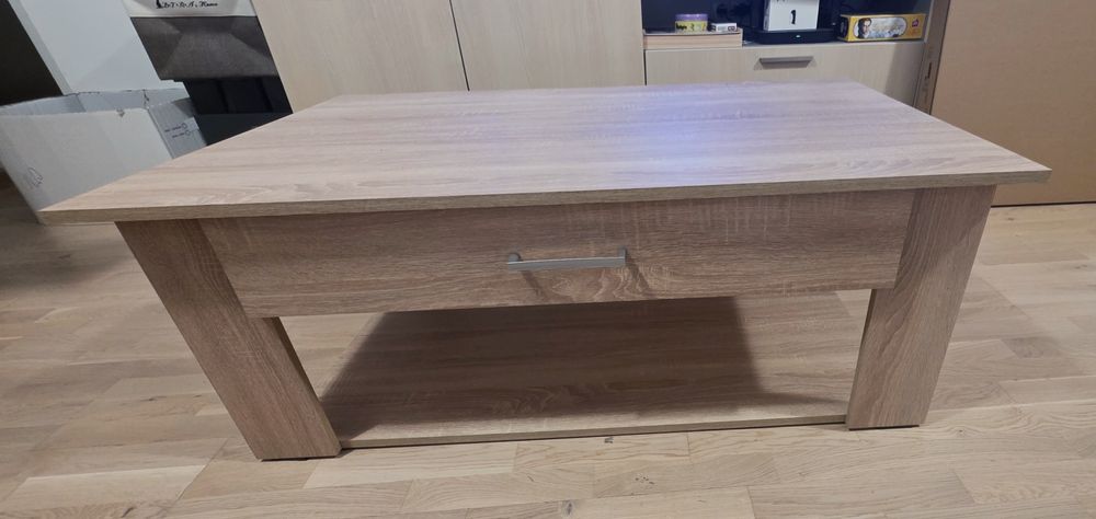 Дървена холна маса с чекмеджета, 110/68/42