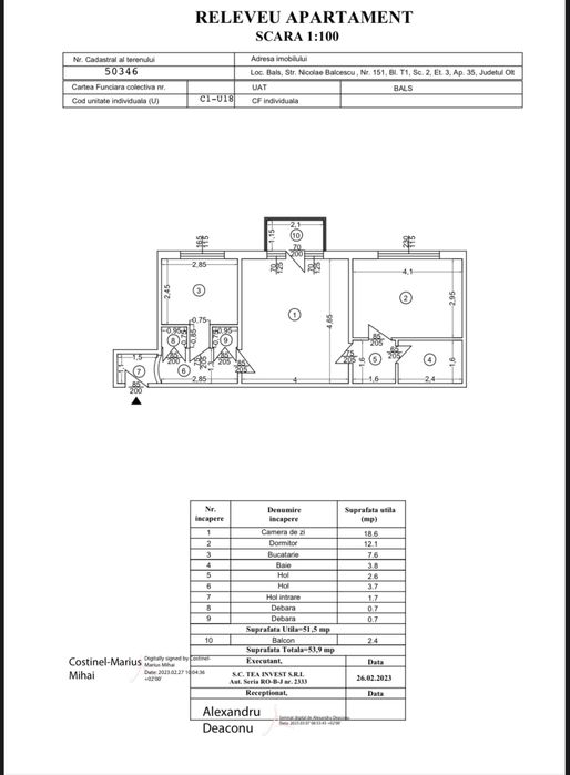Apartament 54 mp !