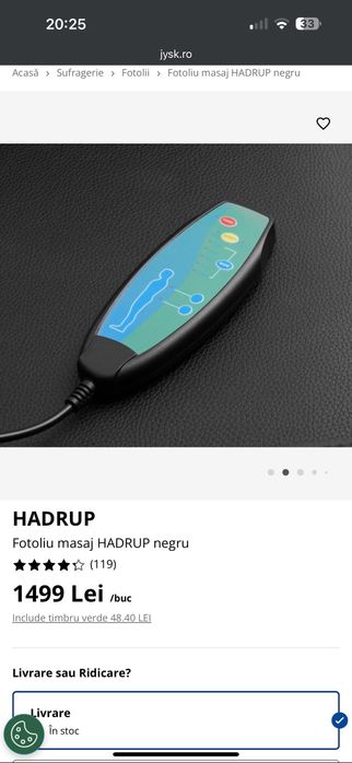 Fotoliu rabatabil cu masaj