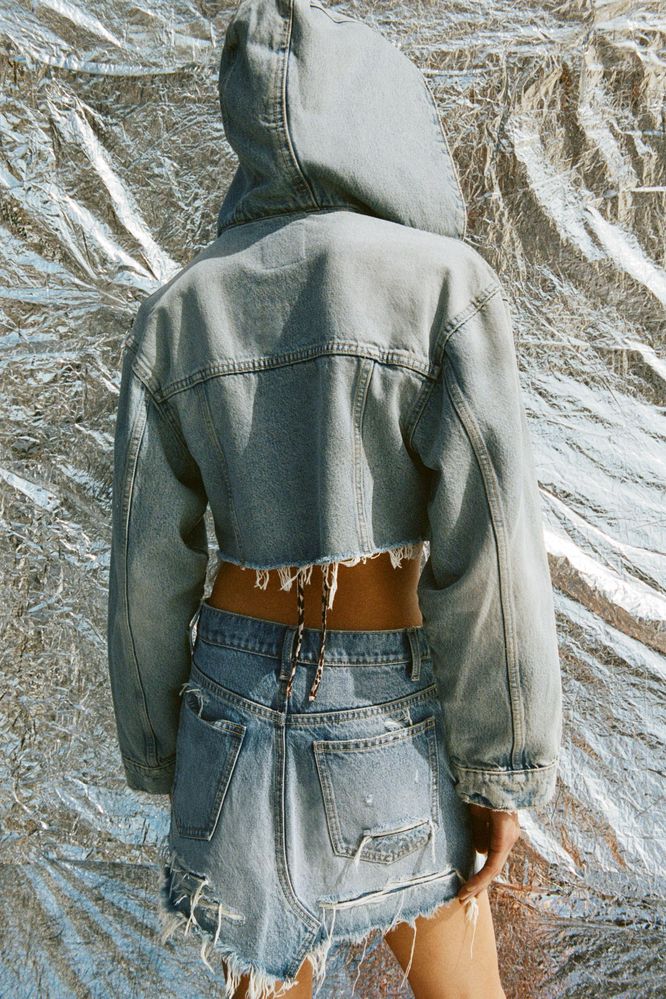 Zara дънково асиметрично яке