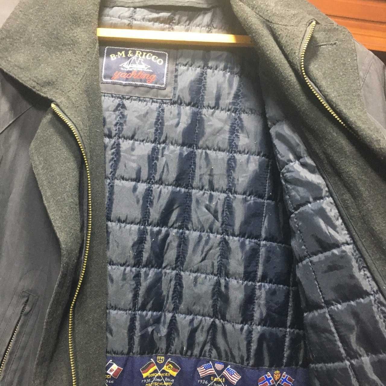 Куртка плащ темно-синего цвета с подкладкой итальянская
