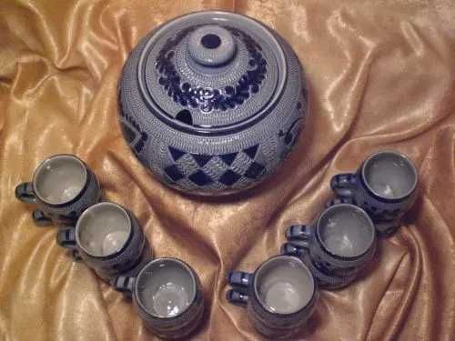 Set ceramica servit bauturi fierbinti-vin Fiert, 12 persoane, vintage