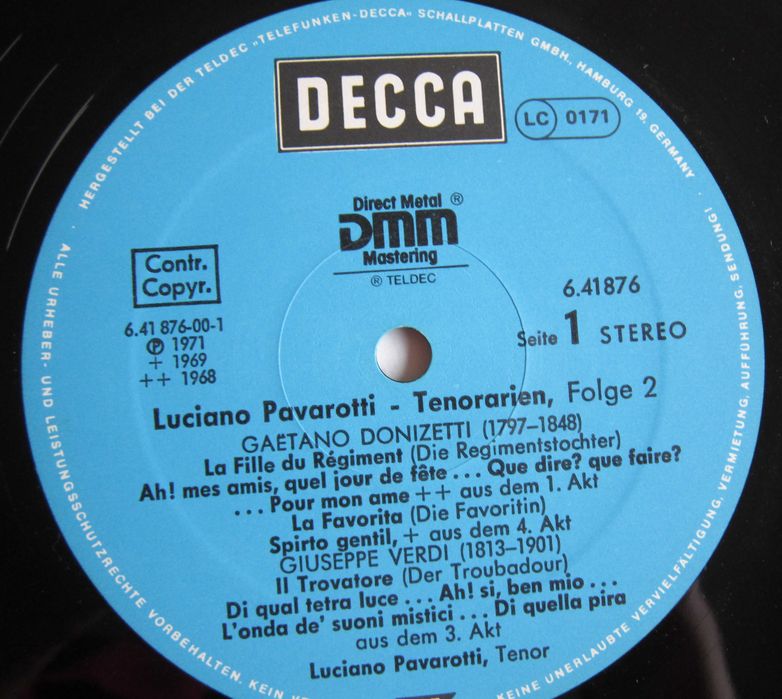 vinil rar Luciano Pavarotti Concert,Tenorarien 1969-1974 Germany