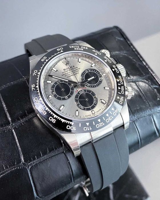 rolex daytona cauciuc / silver