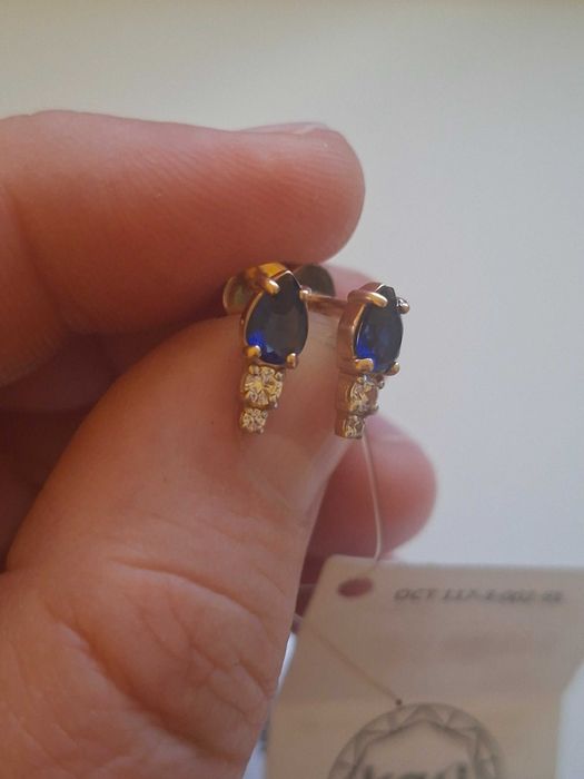 Золотые серьги-гвоздики, НОВЫЕ