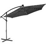 Umbrela de gradina 3M tip banana cu LED – negru, model cantilever