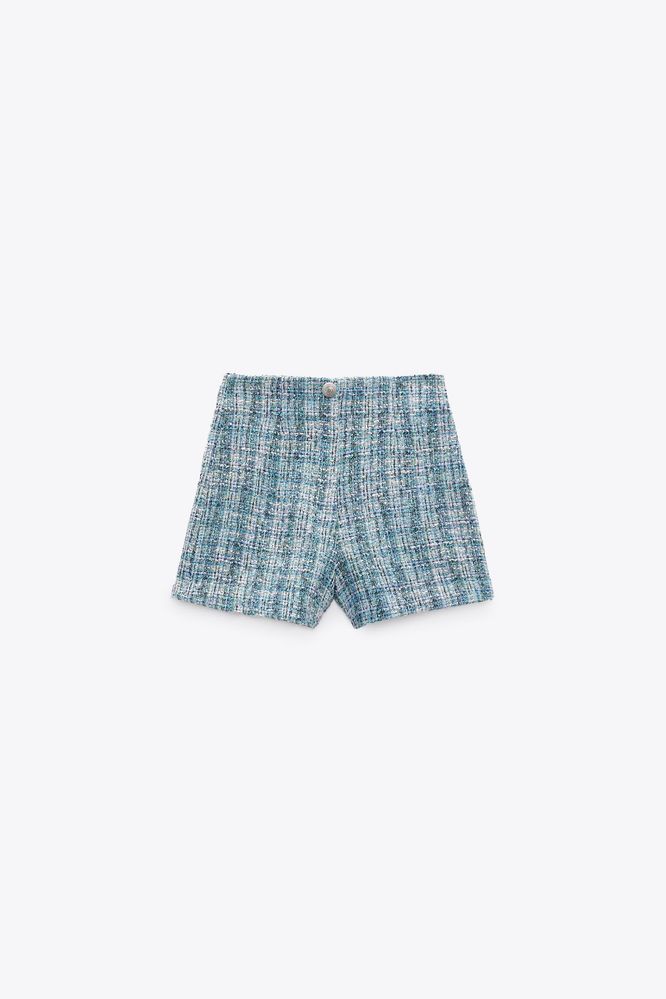 ZARA туид костюм комплект от сако и къси панталонки