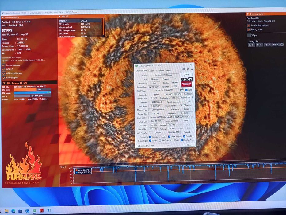 vand placa video rx570 8gb sapphire radeon nitro+ 256 biti ddr5