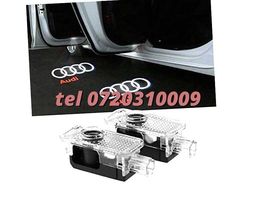 Set Logo Proiectoare Lampi 3d Led Lumini Usi Portiere Sline Audi A Q