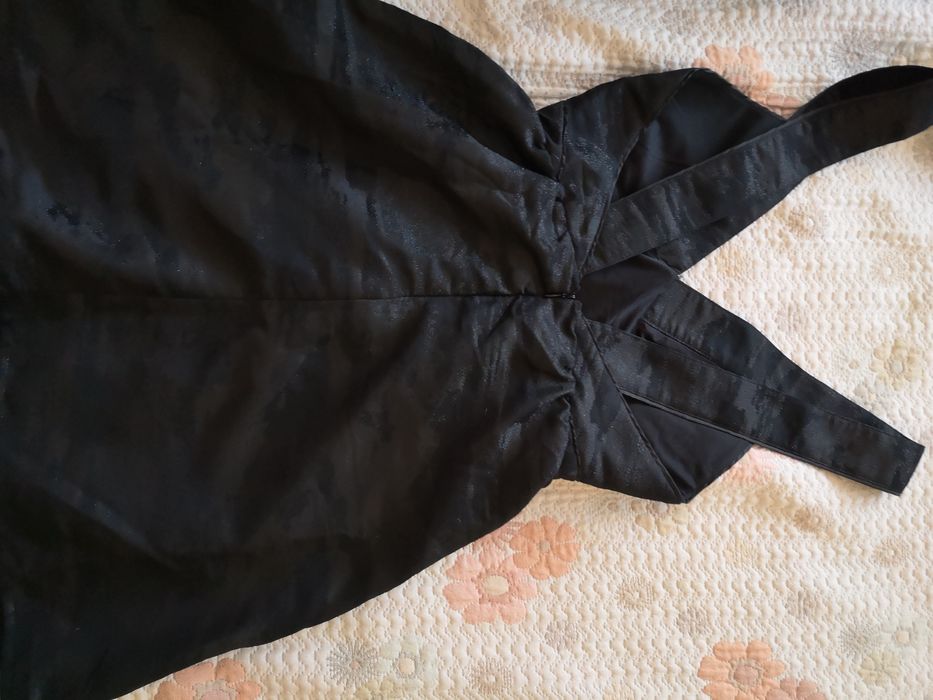 Черна рокля с блясък, брокат H&M 34, XS