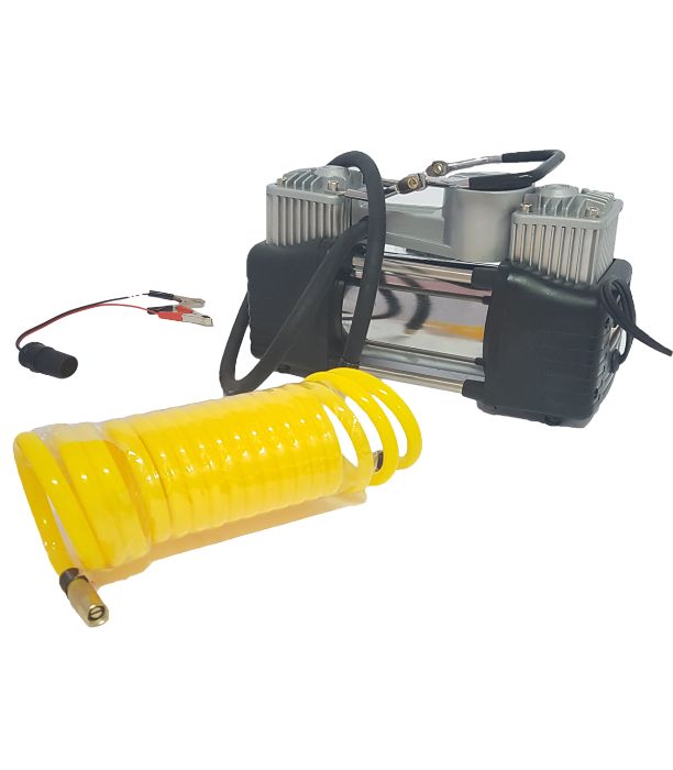 Compresor AUTO portabil in 2 cilindri, 12V, 150 PSI, 70 l/h