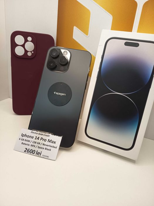 Iphone 14 Pro Max 128GB Neverlocked/Space Black/Bat.:84%/Cutie ID9398