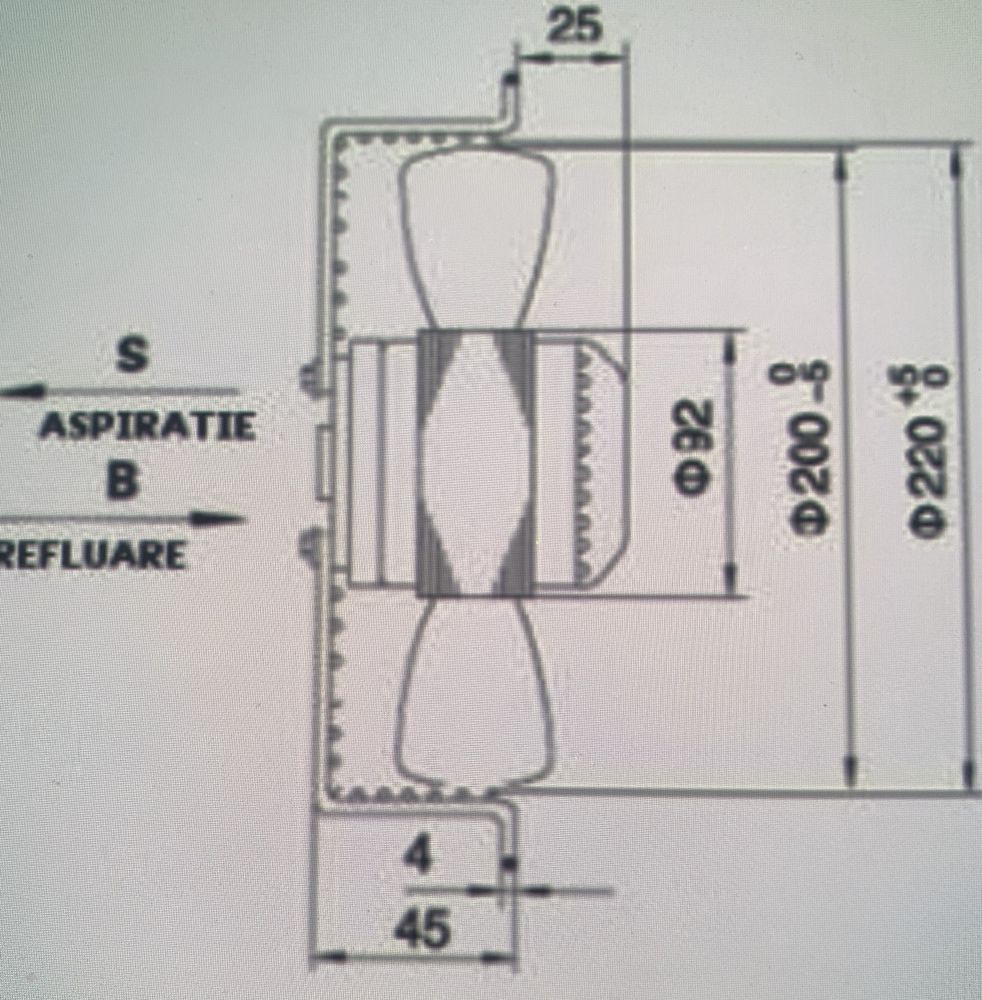 Ventilator axial 500mm ymf-4e-500b 220v refulare xxxm3/h nou