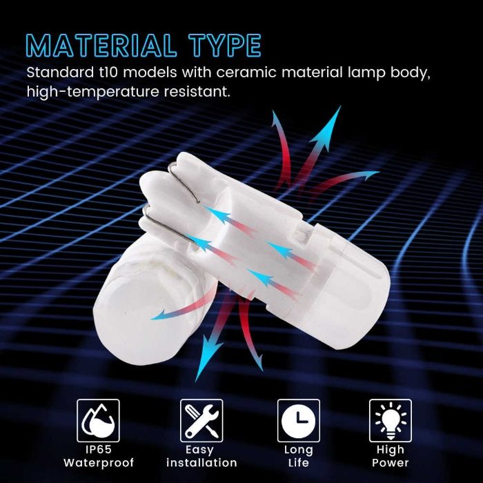 Led auto w5w T10 Ceramic 6500K