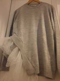 Pulovar gri, stil rochie, M-L