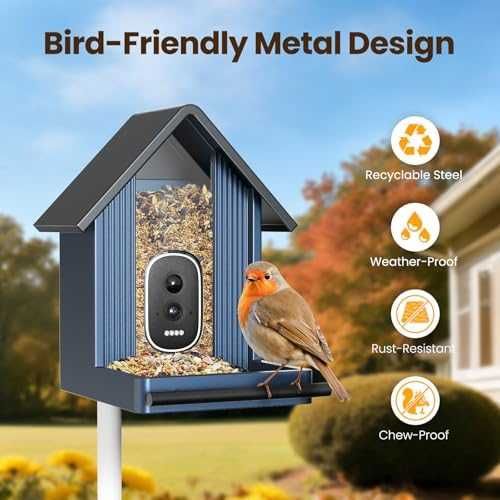 Нова Смарт хранилка за птици с AI разпознаване 2.5K камера за открито