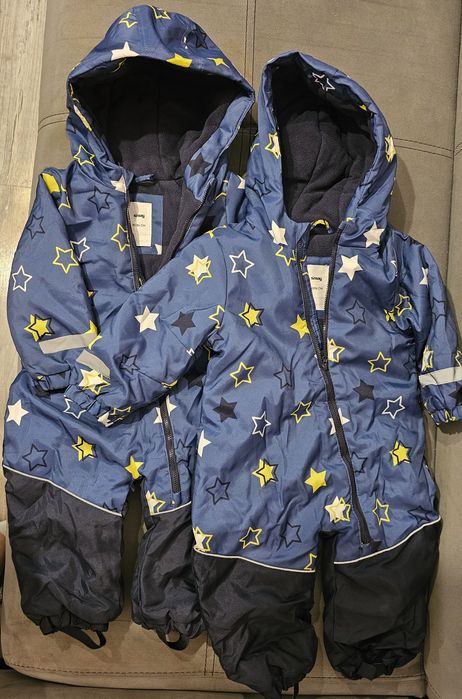 Зимни гащеризони със светлоотразителни елементи 80/86см - 2бр.