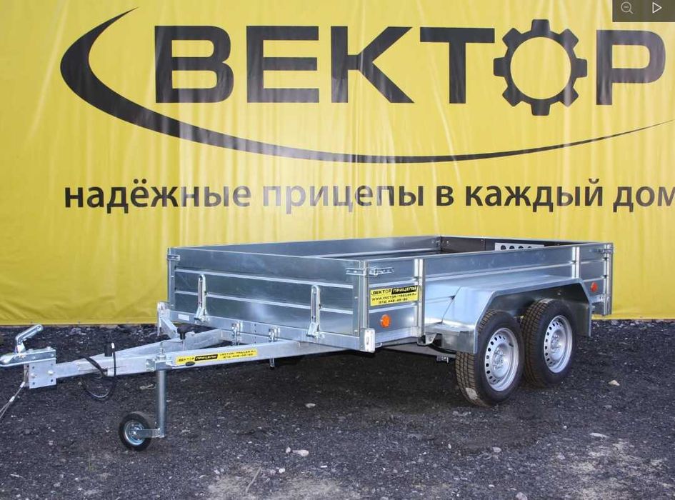 Прицеп ВЕКТОР 81013G 3.0х1,5, борт 380 мм, рассрочка Каспий, РБК