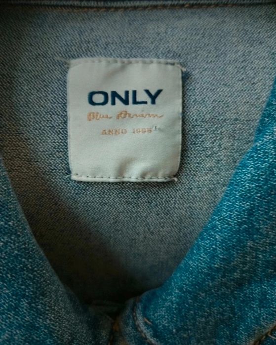 Geaca din denim Only oversize drop, culoare bleumarin (40)