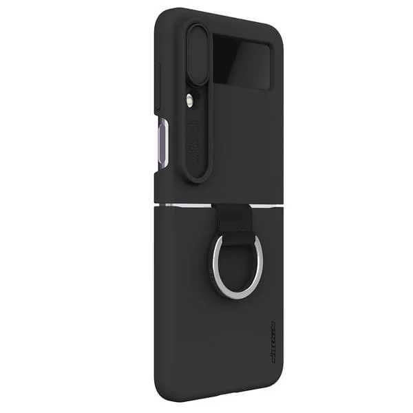 Силиконов калъф Cam Shield Silky за Samsung Galaxy Z Flip 4 5G, черен