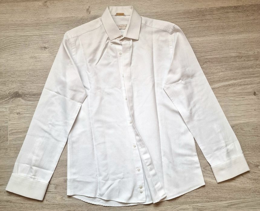 Cămașă alba bărbătească cu butoni, nasturi ascunși - ca noua