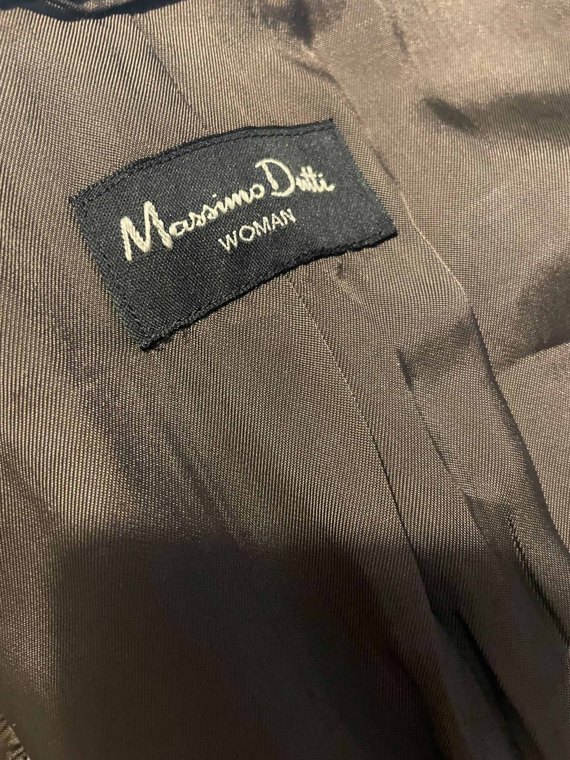 Palton dama Massimo Dutti lung, maro, cordon si buzunare marimea 36 S